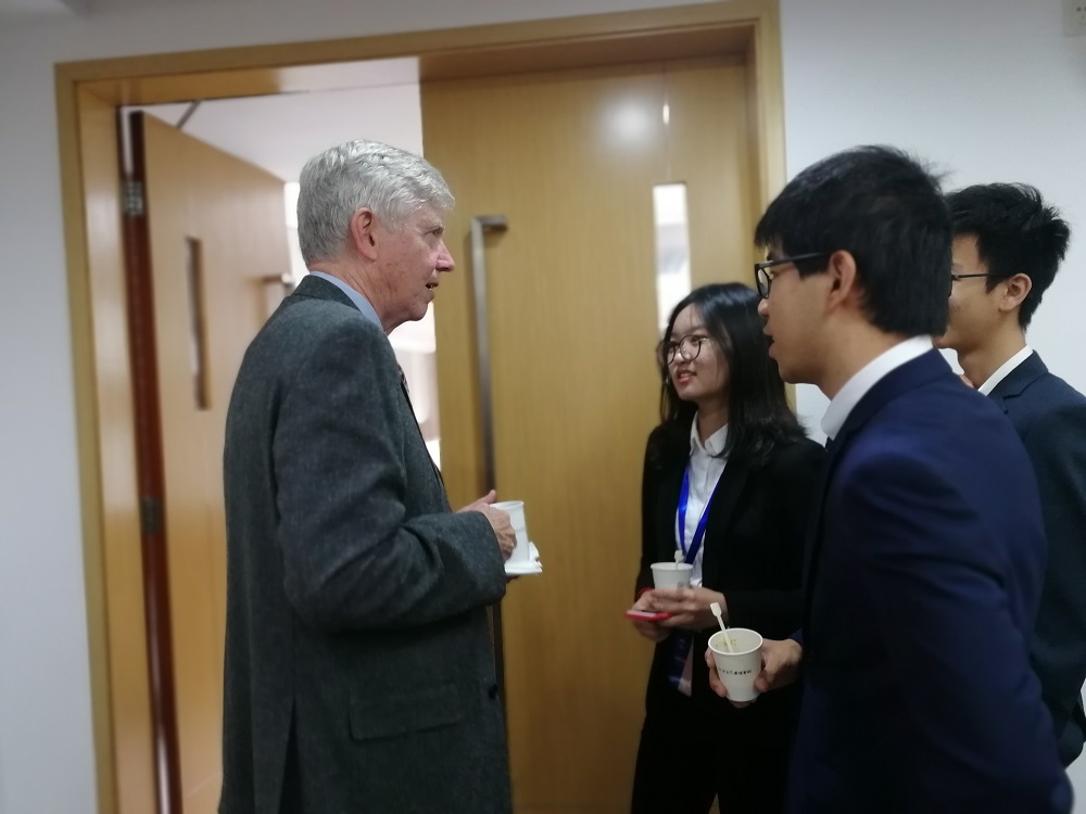 Professor Paul Beamish with the students