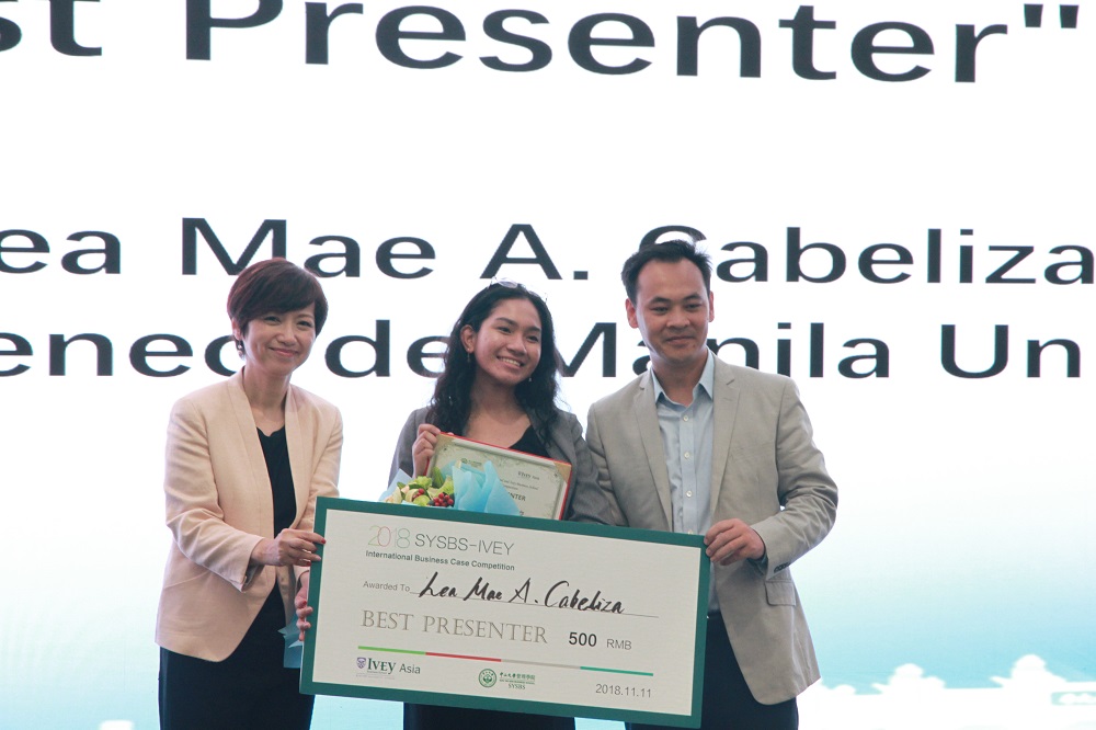 Lea Mae A. Cabeliza from Ateneo de Manila University claimed the Best Presenter Title.